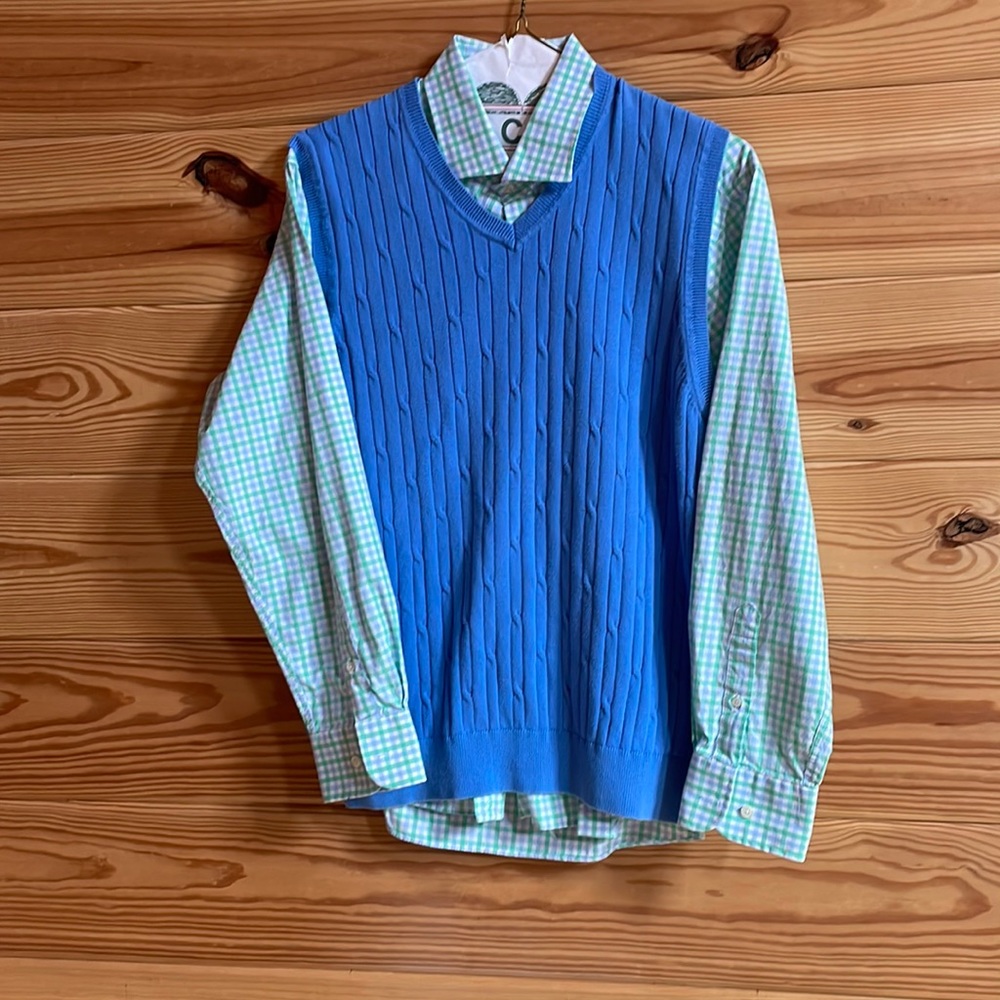 Men’s Spring Sweater Vest And Shirt